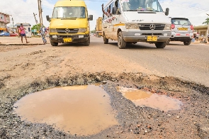 Portions of the Accra-Kumasi highway currently in a state