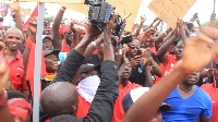 Hundreds of people joined the protest match in Accra on Friday