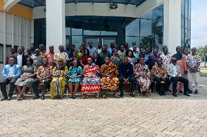 Participants of the stakeholders' engagement pose for a photo