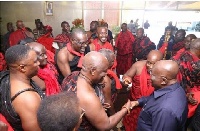 President Akufo-Addo and a delegation from the Alata Ngleshie Traditional Council in Accra