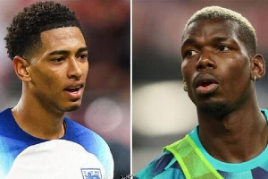 Jude Bellingham (L) and Paul Pogba (R)