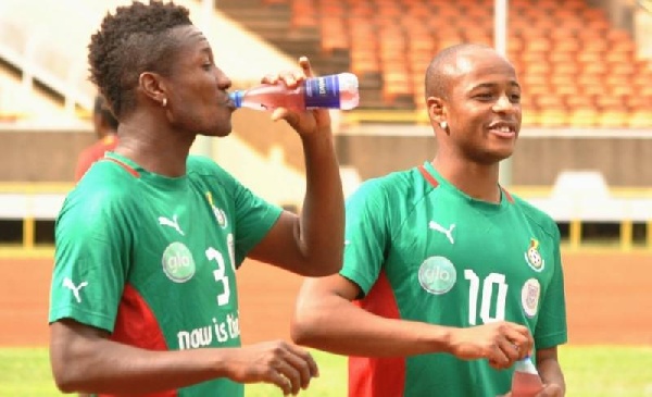 Asamoah Gyan and Andre Ayew