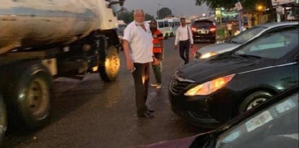 The late president directing traffic in 2019.