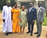 Prince Kofi Amoabeng, former UT Bank boss and KOD in a photo at Sarkodie and Tracy's wedding