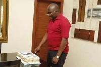 Dr. Mahamudu Bawumia cuts his birthday cake