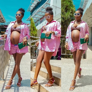 Mzbel shows off baby bump