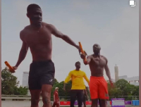 Ghana’s men’s 4x100m relay team training ahead of the race