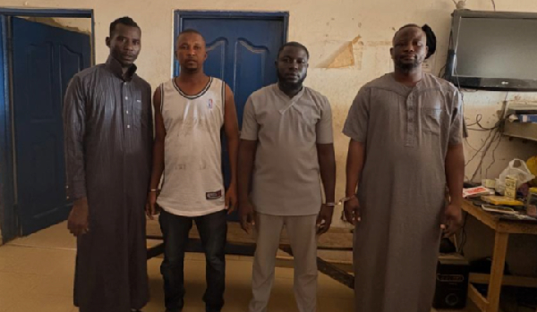 Photo of the four suspects arrested by the police
