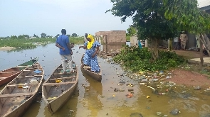 A scene of a flooded area