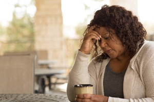 File photo of a worried woman