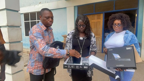 Professor Kingsley Nyarko (left) inspecting the tablets