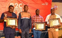 Kwame Wiafe, GM, second left, of Wilmar in a pose with the 3 biggest winners