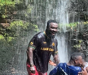 Okatakyie Afrifa-Mensah at the Tabre Waterfalls Okatakyie Afrifa-Mensah at the Tabre Waterfalls
