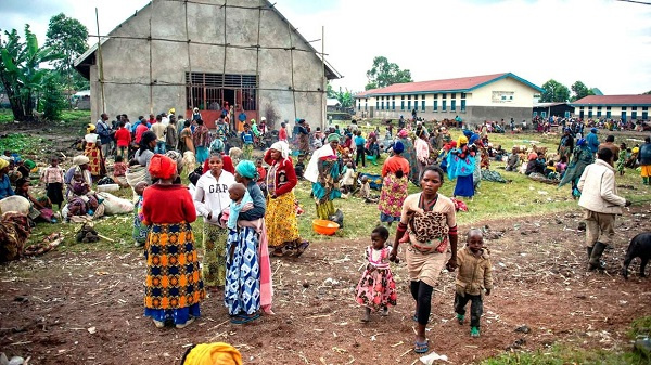 Internally displaced people from Kibumba area near the North Kivu city of Goma
