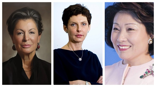 Image collage of Rafaela Aponte-Diamant, Denise Coates and Zhong Huijuan