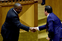 SA President, Matamela Cyril Ramaphosa and the president of Democratic Alliances