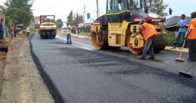 Road contractors at post