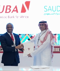 UBA's Oliver Alawuba and CEO, Saudi Export-Import Bank (SAUDI EXIM), Engr. Saad Akhaib