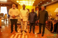Former presidents JJ Rawlings, J.A. Kufour, John Mahama and sitting president Nana Addo