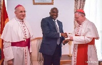 Cardinal Giuseppe Bertello was received by Vice President Dr Mahamudu Bawumia at the Flagstaff House