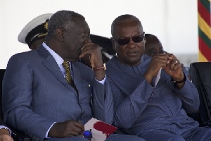 Former President John Kufuor (left) with President Mahama