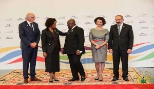President Akufo-Addo with some representatives at the La Francophonie summit