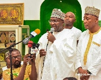 Dr. Bawumia was at the mosque to thank Allah for healing him