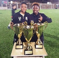 Sandra Owusu Ansah and Alice Kusi with their trophies