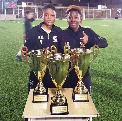 Sandra Owusu Ansah and Alice Kusi with their trophies