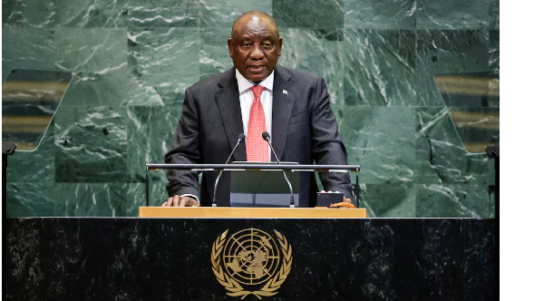 South Africa's President Cyril Ramaphosa addresses the 80th United Nations General Assembly at U.N.