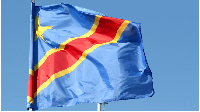 The flag of the Democratic Republic of the Congo pictured in St. Petersburg, Russia, on June 9, 2024