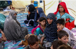 People displaced due to cross-border fighting between Pakistan and Afghanistan seek refuge