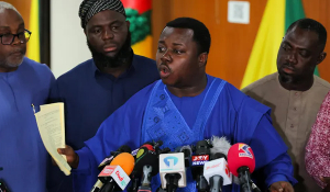 Reverend John Ntim Fordjour, the Ghanian MP who sponsored the bill, speaks to media after it passed Reverend John Ntim Fordjour, the Ghanian MP who sponsored the bill, speaks to media after it passed