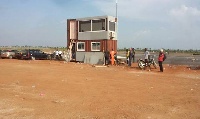 The container currently being used as the Air Traffic Control Station