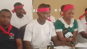 President of the Coalition Stephen K Takyiah with some aggrieved members