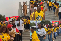 Some young people dancing at the site during Ghana's Independence Day celebrations