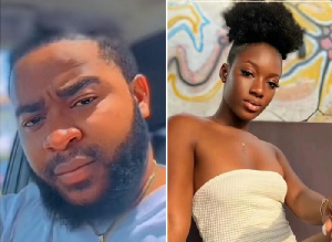 TikToker GH Kobby (L) allegedly shot and killed his girlfriend (R)