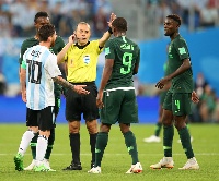 Nigeria's Super Eagles protested for a penalty against Argentina after a handball incident