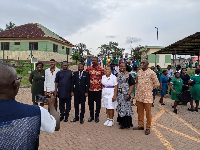 Dr. Okoe-Boye (4th person from left) together with other health workers