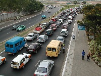 A traffic jam in the capital