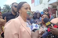 Sarah Adwoa Safo at the NPP headquaters on Monday