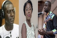 L-R: Captain Smart, Afia Pokua and Manasseh Azure Awuni