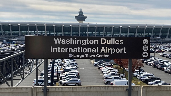 Signage of Washington Dulles International Airport