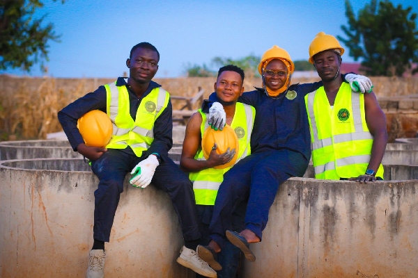 The team: Laar Jonah with Mohammed Mustapha, Khadijah Seidu, and Mubarak Aziza