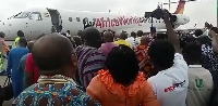 Supporters of Alan Kyerematen at the Kumasi Airport