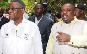 Koku Anyidoho (right) with the late Prof John Evans Atta Mills