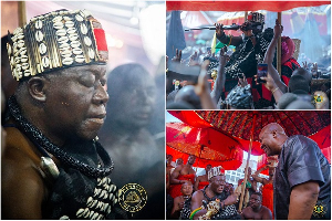 Scenes from the Mamponhene's final funeral rites on Monday