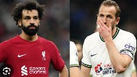 A picture collage of Mohammed Salah (L) and Harry Kane (R)