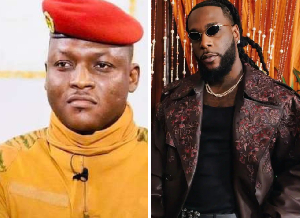 Burkina Faso’s President, Ibrahim Traoré [L] and Burna Boy