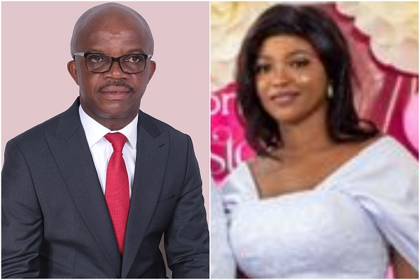 NPP MP Stephen Amoah(L) and Abigail Aboagye, widow of the late ex-NADMO Dep Director Samuel Aboagye